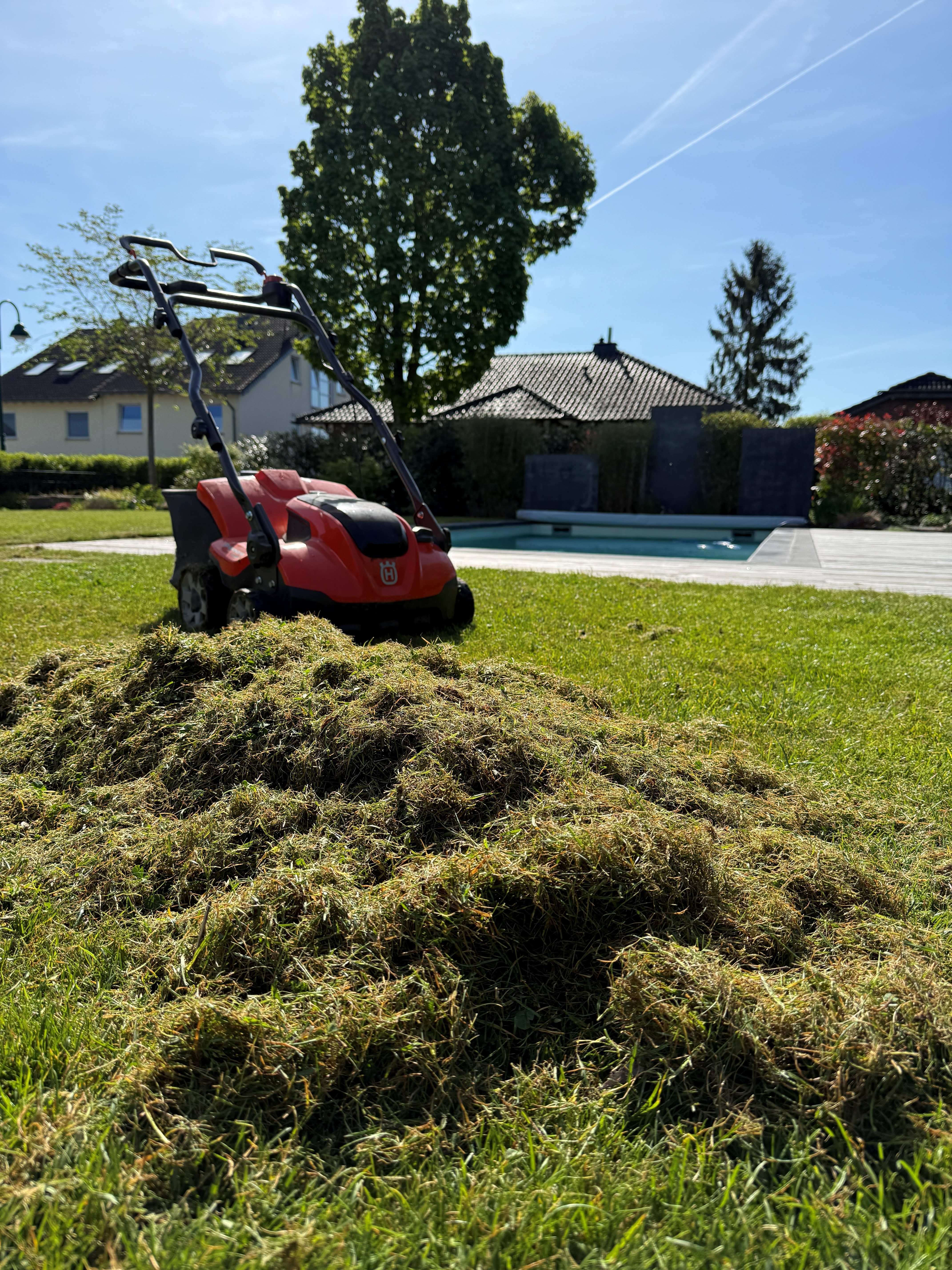Regelmäßige Gartenpflege mit Rasenmähen in Grafschaft